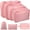pink, variant on Grusce 7Pcs Travel Luggage Organizers Set Lightweight Suitcase Organiser Space Saving Packing Cubes Multipurpose Luggage Storage Bag Packing Cubes for Travel Vacation Camping Business Outing