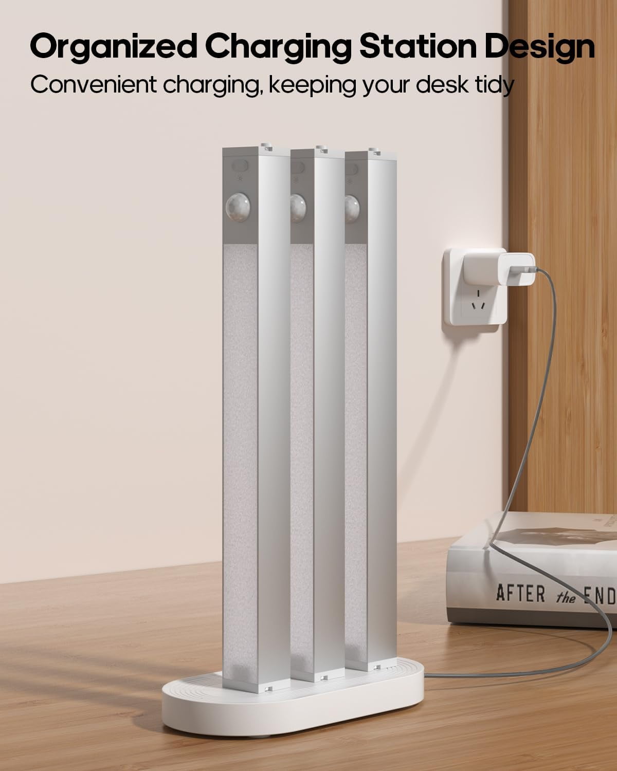 6 Pack Led Under Cabinet Lights Wireless with Charging Station, 7’’ Rechargeable Motion Sensor Light Indoor, Dimmable Closet for Cabinets, Bookshelf, Stair, Hallway