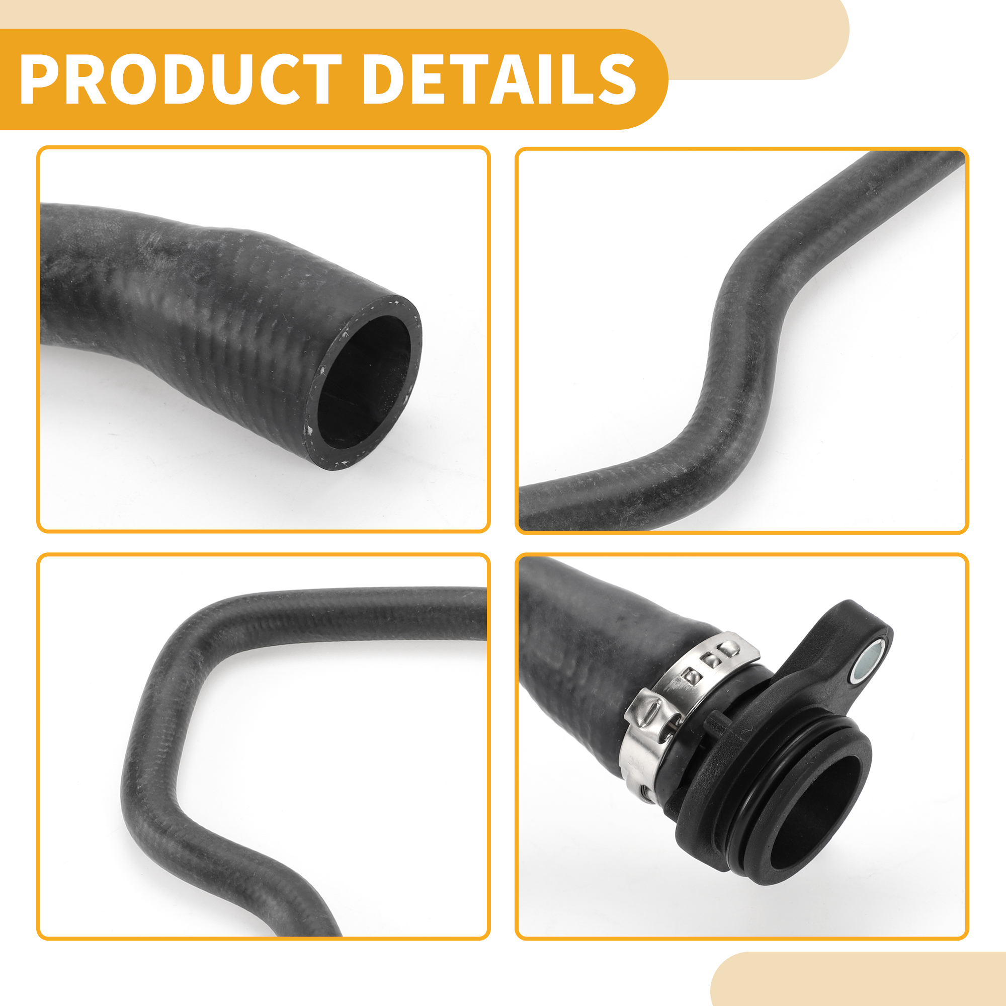 Unique Bargains Radiator Hose for BMW X3 3.0L 2011-2012 Rubber Black Good Sealing