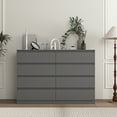 thumbnail image 2 of Kadyn 8 Drawers Dresser Cabinet, Storage Cabinet for Living Room, Dressers & Chests of Drawers for Hallways, Living Room, Bedroom, Gray, 2 of 10