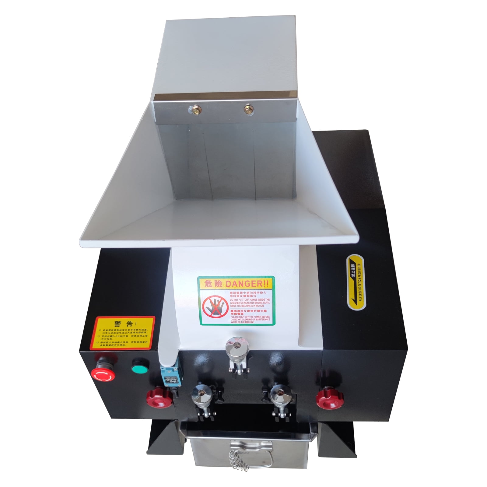 White Plastic Shredder Machine Bottle Granulator Crusher Commercial 220V 1PH 50HZ 2.2KW