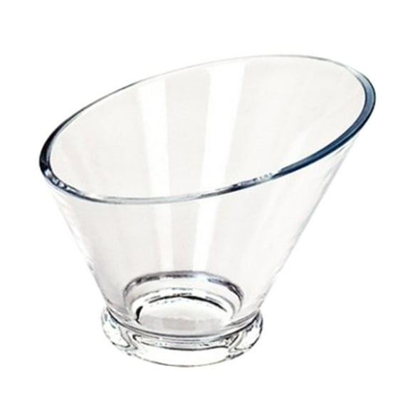 Clear Acrylic Salad Bowl Smooth Tray Angled Light Weight Premium Serving Round Serving Salad Bowl for Dessert Vegetable Salad Dinner Family 15.5X12.6cm