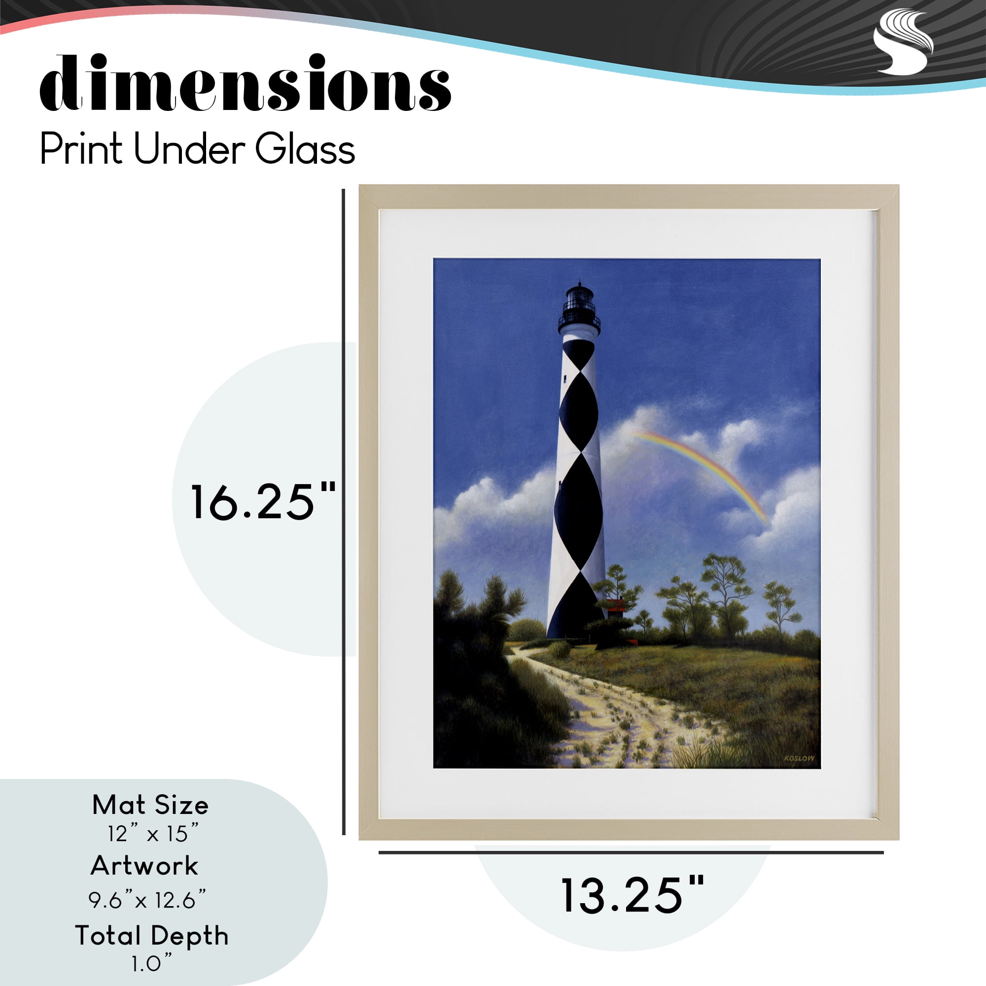 North Carolina Cape Lookout Birch Framed Print Under Glass, design by Wind River Studios