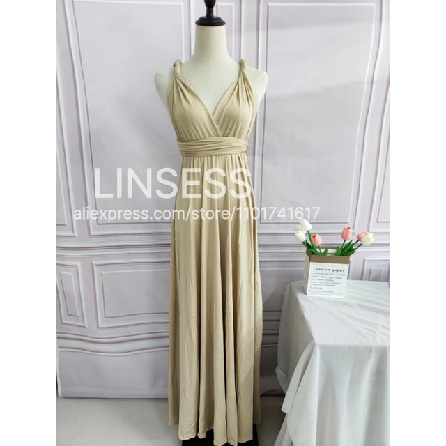 Robe Infinity Longue au Sol Longue Maxi Convertible Formelle Portefeuille Aguichant Robe de Demoiselle d'Honneur Robe de Soirée Robe de Mariage Cocktail