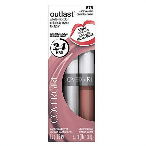 1pc COVERGIRL Outlast All-Day Moisturizing Lip Color Cherry Cordial 575, .13 oz