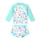 thumbnail image 4 of Odeerbi 8-15 Años Niñas Verano 2 Piezas Upf 50 + Manga Larga Rash Guard Conjunto Lindo Impresión Rápido Seco Surf Traje de Baño Con Pantalones Cortos, 4 of 6