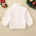 thumbnail image 3 of Mepaouo Baby Boy Half Zip Shirts Toddler Turtleneck Long Sleeve Chirstmas Pullover Fall Winter Clothes White 6-12 Months, 3 of 7