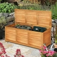 thumbnail image 1 of Gymax Acacia Wood Deck Box 46 Gallon Garden Backyard Storage Bench Container, 1 of 10