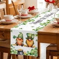 thumbnail image 5 of St. Patrick's Day Table Runner - 36 Inch Long Green Gnomes Lucky Shamrocks Flags Cotton and Linen Blended Dress Scarves Farmhouse Table Runner for Kitchen Dining, Coffee Table, 13" x 36", 5 of 8
