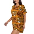 thumbnail image 2 of Picia Tiger Pajamas Sets for Women Soft Short-Sleeved Pjs with Lounge Shorts Two Piece Sleepwear-X-Large, 2 of 9