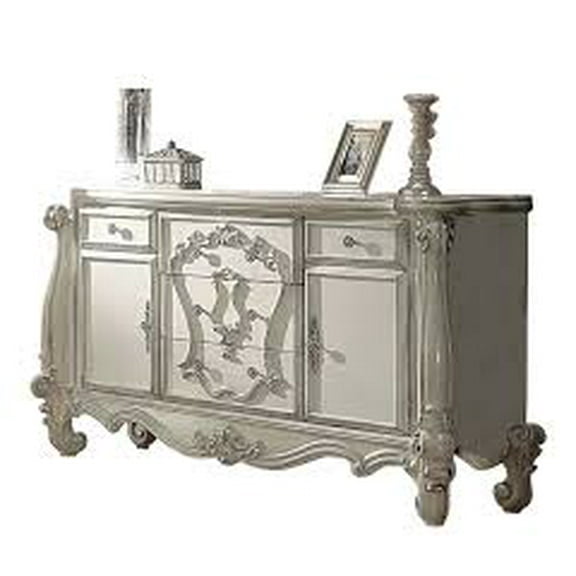 70" X 21" X 38" Bone White Wood Dresser