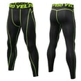 thumbnail image 2 of Fgnfyis Mens Exercise Tight Fitness Running Stretch Basketball Base Training Compression Pants Fitness Pants Mens Pants Green M, 2 of 5