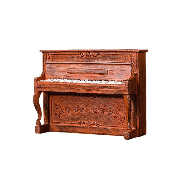 Bewildely decorativa de resina para el hogar, música, instrumento antiguo Vintage, adornos en miniatura para Piano, escultura, regalo de Decoración del hogar Marrón Bewildely HA077367-02