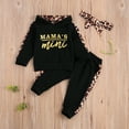 thumbnail image 3 of Newborn Baby Cute Leopard Sweat Suits Outfits Mini Letter Printed Pants Set 3Pcs, 3 of 7