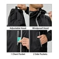 thumbnail image 6 of Little Donkey Andy Men's Warm Recycle Insulated Jacket Hooded Lightweight Windproof Winter Coat Hiking Running Travel Black S, 6 of 7
