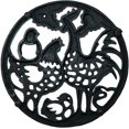 thumbnail image 5 of Heavy Duty Cast Iron Hand -painted Rooster Family Coaster - 21cmd Retro Rustic Gift, 5 of 5