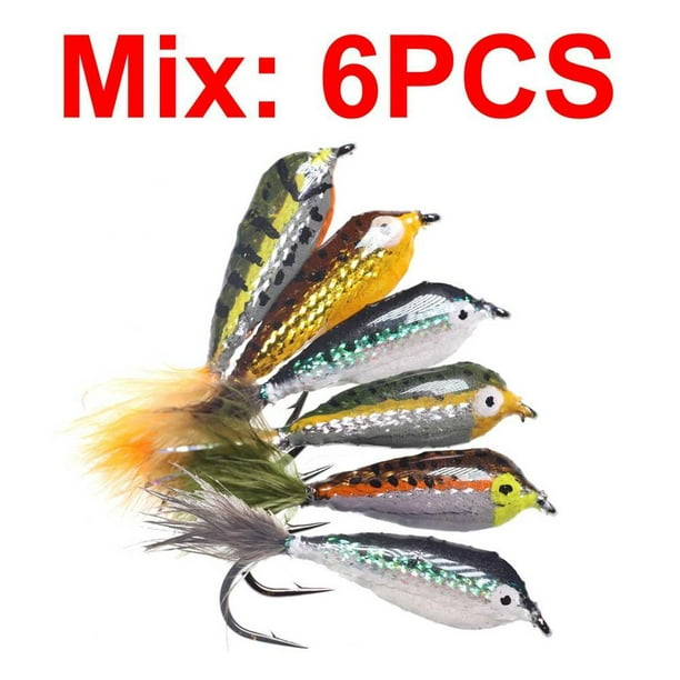 Yinanstore Fly Fishing Trout Flies Multiple Colors With Feather Set Sea Trout Flies Hard 6pcs Mix Other