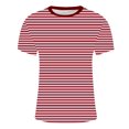 thumbnail image 5 of LYEAA Summer Men T Shirts Short Sleeves Crew Neck Beach Loose Pullover T-shirts Striped Casual Soft Comfortable Breathable Men's Tops Pink L, 5 of 5