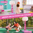 thumbnail image 3 of Canasta de baloncesto para niños pequeños GMAOPHY para interiores y exteriores, rosa, con 3 pelotas, 3 of 7