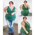 thumbnail image 2 of TIYOMI Ladies Plus Size 4X Tank Tops Army Green Sleeveless Tunics Guipure Shirts Lace Trim V Neck Camisoles Summer Tank Tops 4XL 24W 26W, 2 of 8