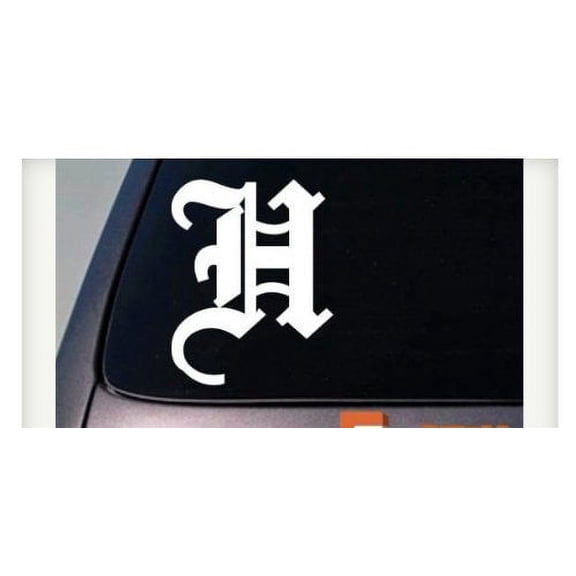 LETTER H 6" STICKER DECAL OLD ENGLISH TRUCK CAR WINDOW TEACH GIRL CRAFT COLLEGE *C455*