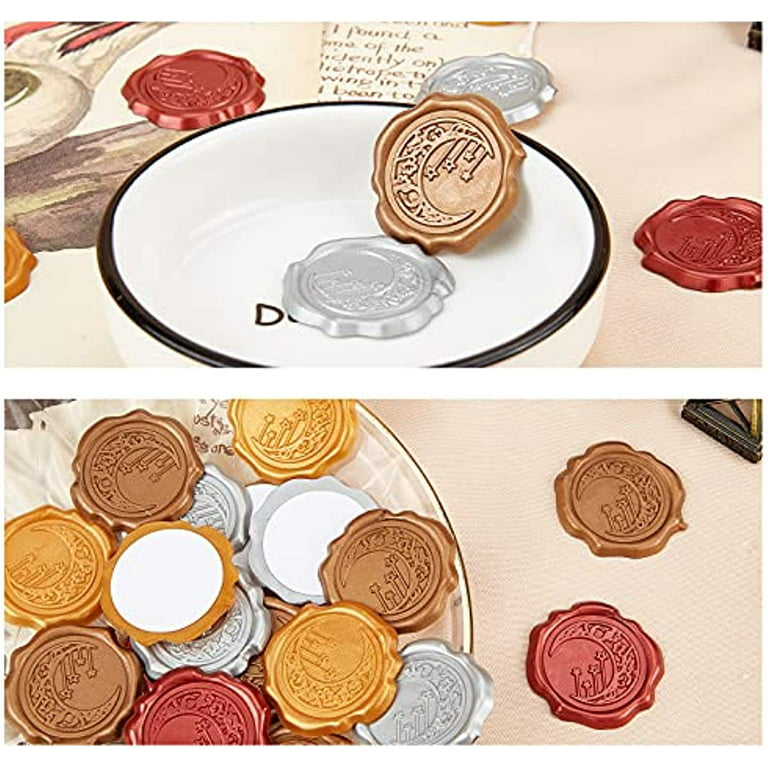 25pc Adhesive Wax Seal Stickers 25PCS Rose Flower Self- Adhesive Wax Seals  Decorative Stamp Stickers Envelope Stickers for Decor Wedding Invitation  Envelopes Scrapbook Party Gift-Dark Goldenrod 