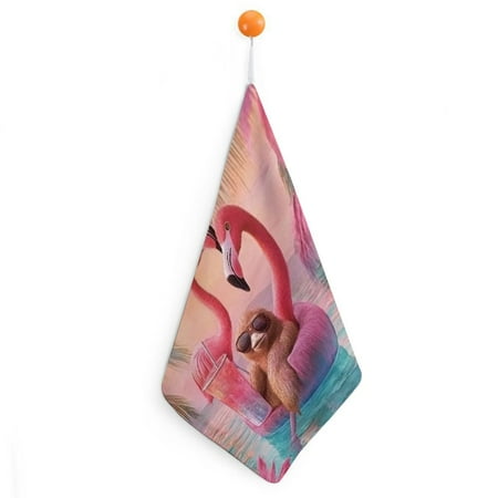 

Sheronv Flamingos Quick-Dry Hand Towels 30x30cm Ultra-Fine Fiber Kitchen and More 2pcs