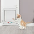 thumbnail image 4 of 4 Way Lockable Dog Cat Safe Flap Door Puppy Pets Plastic Gate Decor Supplies (White XL), 4 of 8