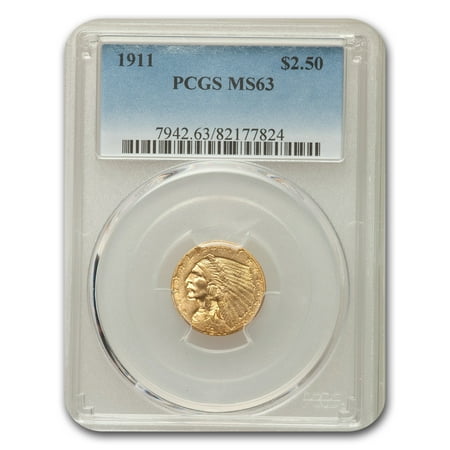 1911 $2.50 Indian Gold Quarter Eagle MS-63 PCGS