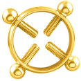 thumbnail image 1 of Circle Screw Puncture Pierced Nipple Shield Ring R00346 Gold, 1 of 4