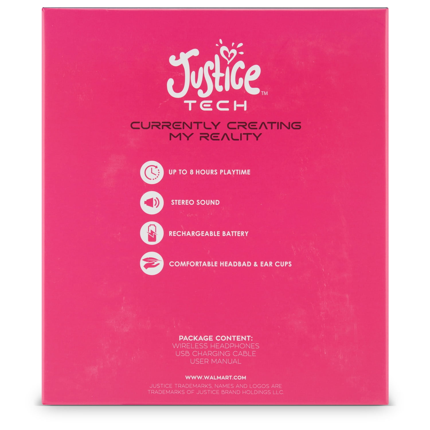 Justice Portable Wireless Bluetooth Headphones with Cat Ears-Pink