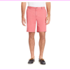 IZOD Men's Stretch Flat Front Chino Short Cotton-Polyester Saltwater, Red, 32W