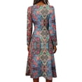 thumbnail image 5 of BOMYJESK Summer Dresses for Women Flowy Ruched Ruffle Hem Swing a Line Dress Vintage Elegant Lightweight Breathable Office Dress Multicolor 3XL, 5 of 5