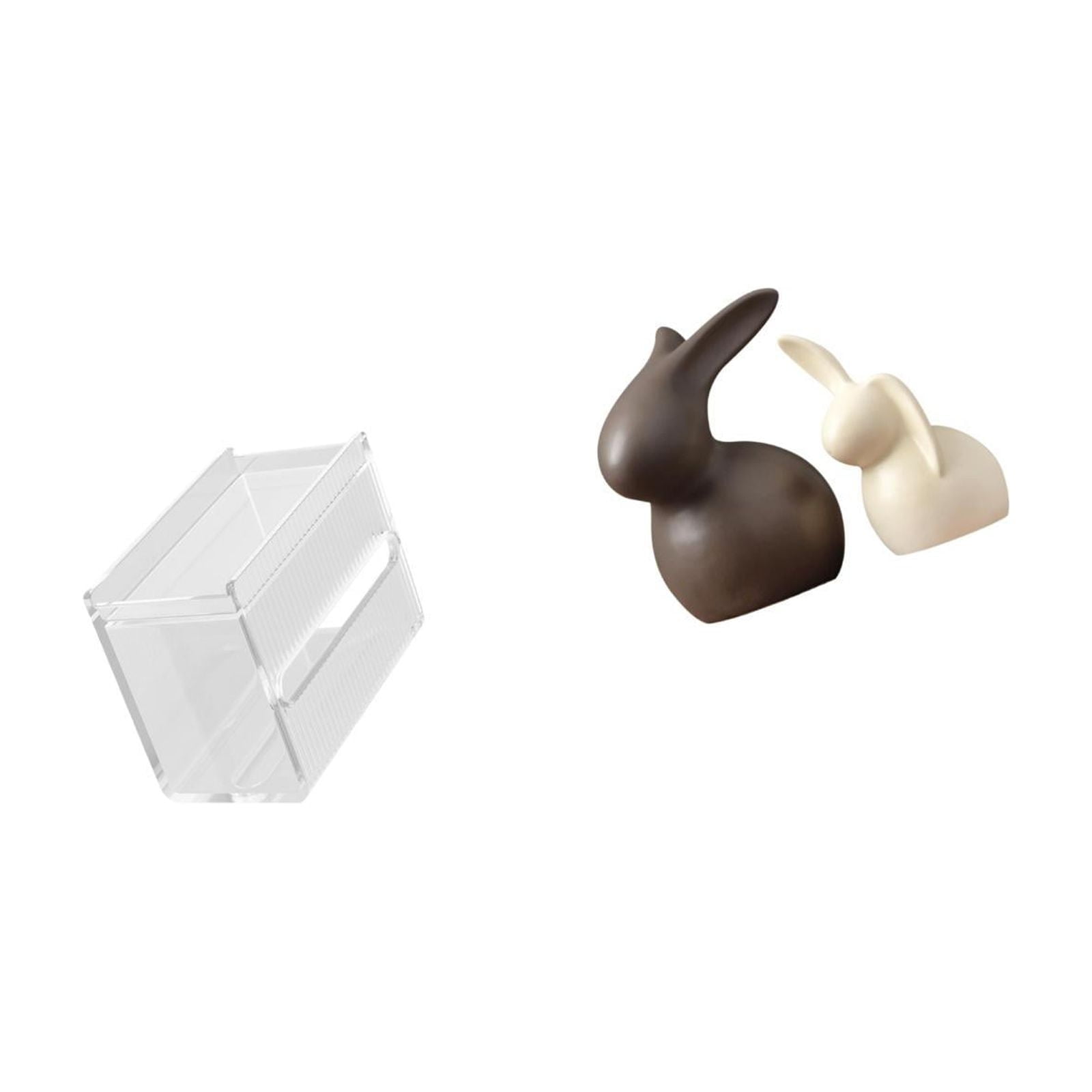 Fiocias Tissue Case Wall Mounted Toilet Paper Storage Box Acrylic Toilet Tissue Towel Holder Ceramic Statue Suitable for Home Office Table Desk Decor