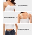 thumbnail image 3 of Women's Cotton Button Down Camisole Cropped Solid Tank Top, 3 of 4