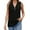 Black, variant on Youmylove Soft Womens Tops Solid Color Lapel Zipper Sleeveless Loose T Shirt Vest Ribbed Fitted Tank Top