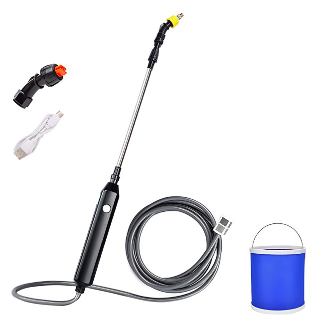 Zootealy Arrosoir Électrique Automatique avec Bras de Pulvérisation Rétractable et Seau de 11 L - 2 Modes de Pulvérisation, Batterie Rechargeable, Pulvérisation à Grande Portée