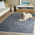 thumbnail image 3 of SAFAVIEH Mila Heidi Geometric Striped Polyester Area Rug, Blue/Gray, 4' x 6', 3 of 8