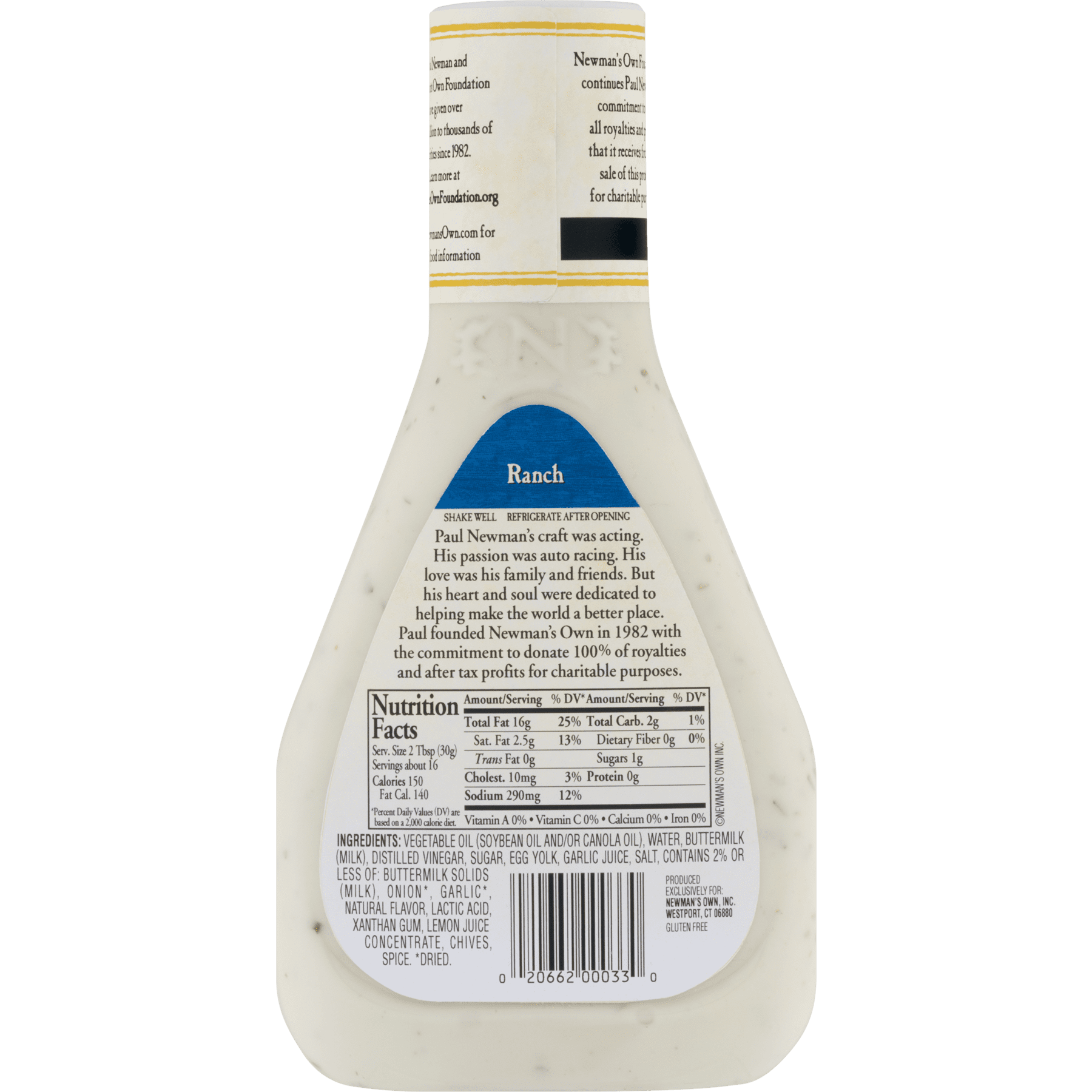 Newman S Own Light Ranch Dressing Nutrition Facts Besto Blog