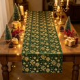 thumbnail image 2 of Christmas Table Runner Golden Snowflake Design Washable for Dining Table Holiday Party Home Decor, 2 of 6