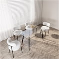 thumbnail image 5 of Modern 4-6 Seater Tempered Glass Dining Table with Black Metal Legs, Minimalist Rectangular Kitchen Table for Living Room Dining Area, 5 of 10