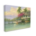 thumbnail image 3 of Tropical Vacation Seaside House Landscape Painting Gallery Wrapped Canvas Print Wall Art, 3 of 7