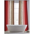 thumbnail image 5 of Red Pink Sheer Curtains 96 Inch Length 2 Panels Set, Farmhouse Wood Grain Vintage Brown Striped Voile Window Treatment Semi Sheer Long Curtains Drapes for Bedroom/Living Room/Kitchen 52"x96"x2, 5 of 7