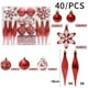 thumbnail image 3 of 40 piezas de bolas de Navidad con forma de copo de nieve rojo, dorado y rosa, para colgar en el árbol de Navidad, adornos para fiestas de bodas y Navidad, 3 of 5