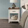 thumbnail image 6 of Hillsdale Lancaster Farmhouse Oak Top 1 Drawer Nightstand, Set of 2, Ivory, 6 of 20