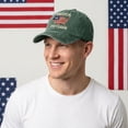 thumbnail image 5 of Minjewel Adjustable 250th Anniversary Patriotic Baseball Cap With "AMERICA 250 YEARS" Print Retro Style Hat For July 4th Celebration,Army Green, 5 of 5