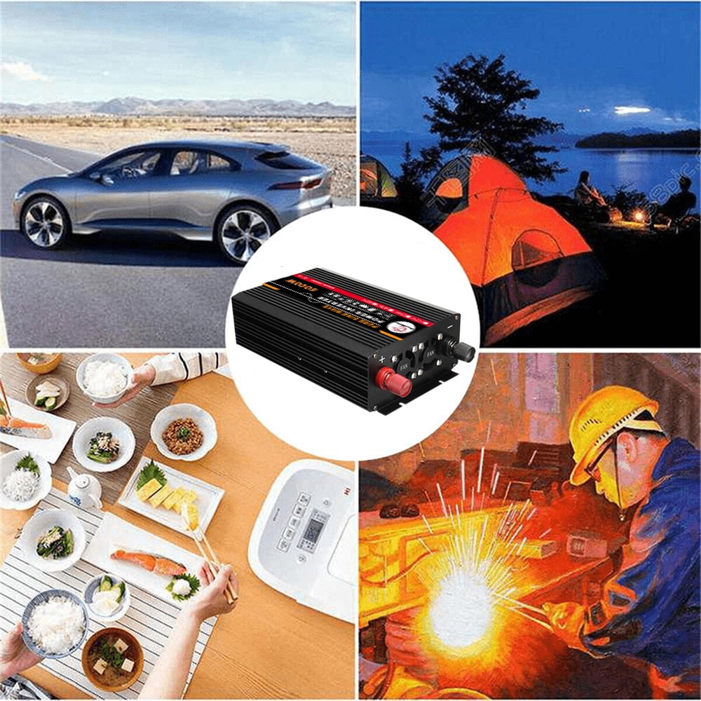 Pure Sine Wave Inverter, 6000W Power Inverter DC12V to AC 120V Car Battery Power Converter Adapter