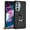 Black, variant on For Motorola Edge 2022 Shockproof Hybrid Dual Layer PC + TPU with Ring Stand Metal Kickstand Heavy Duty Armor Shell Phone Case Cover by Xpression - Red