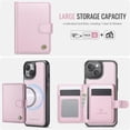 thumbnail image 2 of JEEHOOD Case For iPhone 15 Plus / 14 Plus, RFID Blocking Compatible With MagSafe Detachable 2 In 1 Wallet With Snap fastening Card Holder,PU Leather Case,Kickstand Magnetic Protective Women Men Cover, 2 of 7
