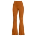 thumbnail image 5 of hlysgo Womens Leggings Yoga Pants High Elastic Waist Tummy Control Flared Trousers Workout Gym Soft Comfy Pant with Pockets Orange,S, 5 of 6